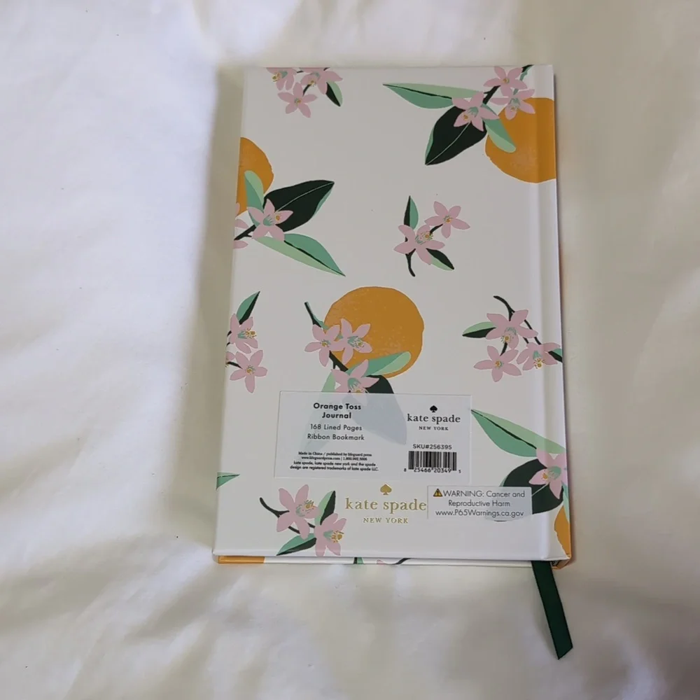 Kate Spade Orange Toss Hardback Journal White & Orange Floral And Orange Pattern